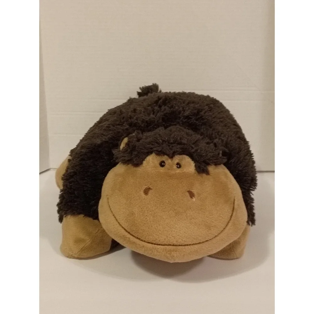 Pillow Pets Monkey Plush Brown Tan Stuffed Animal‎ Folding Pillow Toy 18 inch